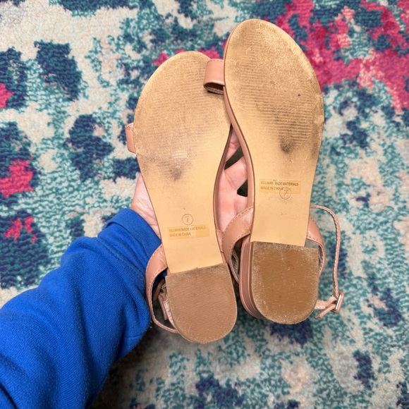 Lulus Darryian Light Nude Ankle Strap Flat Sandals - Picture 3 of 6